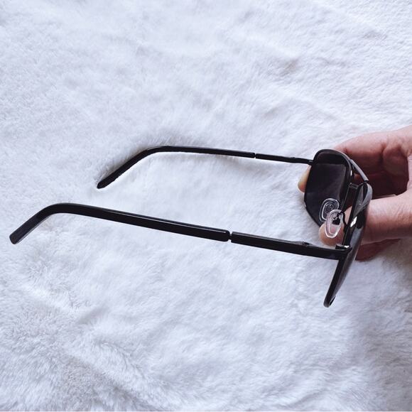 Troy Black w/ Black Rims Rectangular Polarized Sunglasses - Picture 7 of 14